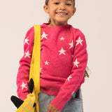 Kids Star Jacquard Sweater_Strawberry