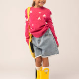 Kids Star Jacquard Sweater_Strawberry