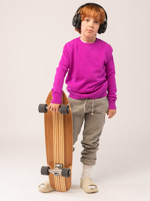 Kids Crew Neck Sweater_Purple