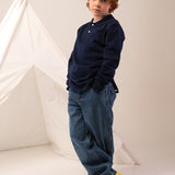 Kids Polo Sweater_Navy