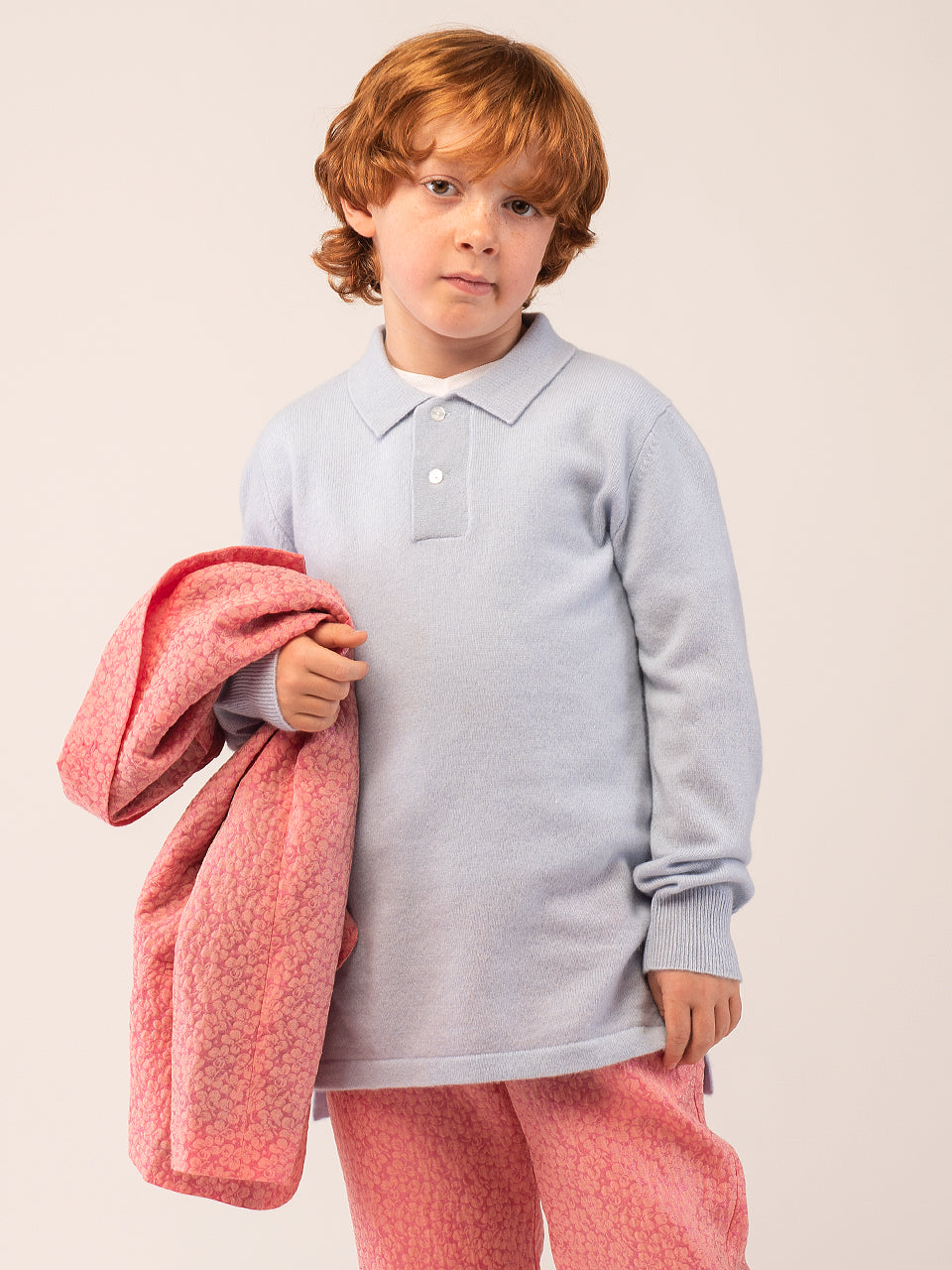 Kids Polo Sweater_Baby Blue