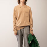 Men Polo Sweater_Camel