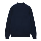 Men Mockneck Sweater_Navy